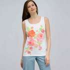 Floral Scoop Neck Tank., Multi, small