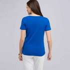 Short Sleeve V-Neck Tee, Blue, small