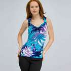 Drape Neck Tank with Knot Detail., Multi, small