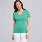 Short Sleeve V-Neck Tee, seagrass, small