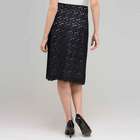Eyelet Skirt., Black, small