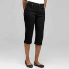 Classic Denim Straight Leg Capri, Black, small