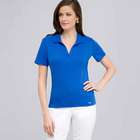 Short Sleeve Solid Cotton Polo Tee, Blue, small