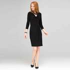 Cowl Drape Sarong Dress, Black, small