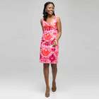 Mixed Floral Color Twist Front Dress, Hot Pink Combo, small