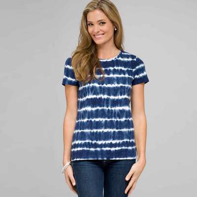 Crew Neck Tee, swiss navy & white, medium