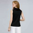 Sleeveless Cowl Neck Knit., Black, small