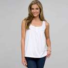 Scoop Neck Tank With Embroidery, White, small