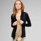 Ruffle Front Cardigan, Black, small