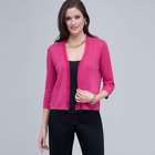 Woven Trimmed Cardigan., Dark Pink Gem, small