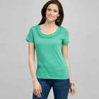 Scoop Neck Tee With Applique, seagrass, small