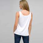 Scoop Neck Tank With Embroidery, White, small