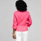 Button Front Shirt, Hot Pink, small