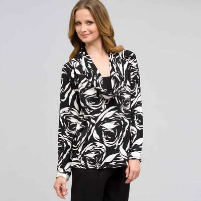Printed Two-Tops-In-One, Black & Sugar, medium