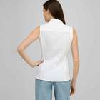 Sleeveless Button Down Blouse., White, small