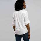 Classic Button Front Shirt, White, small