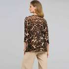 Animal V-Neck Cardigan, earth brown combo, small