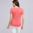 Short Sleeve V-Neck Tee, fiesta coral, small