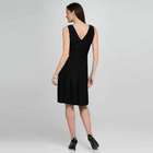 V-Neck Dress, Black, small