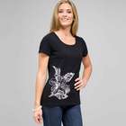 Short Sleeve Crew Neck, Black & White, small