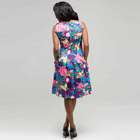 Floral V-Neck Dress, Neon Pink Multi, small