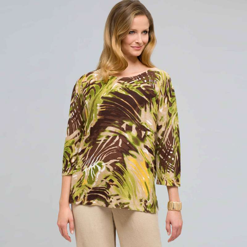 Boat Neck Tunic, earth brown combo, large