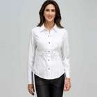 Fitted Seamed Shirt, White, small