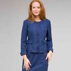 Satin Trim Jacket, Cobalt Multi, small