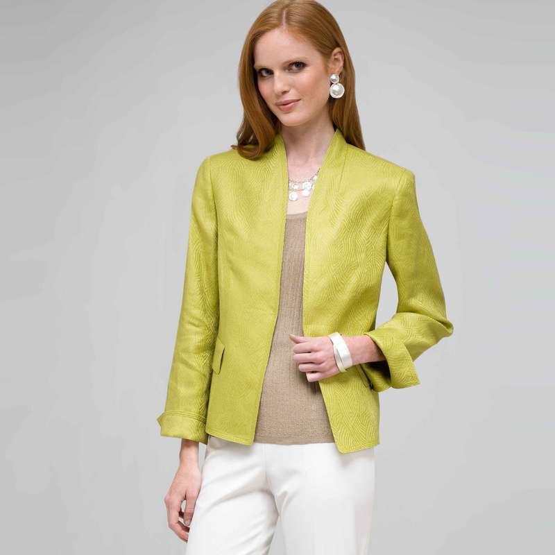 Textured 2 Pocket Jacket, New Dill, large