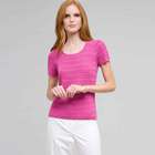 Scoop Neck Knit Top, Cerise, small