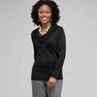 Draped Cowl Neck, Black, small