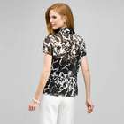 Ruffle Cascade Blouse., Black & White, small