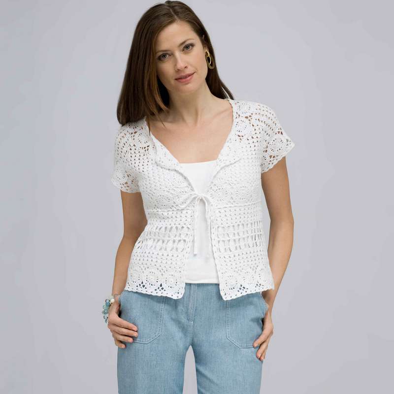 Raglan Sleeve Tie Front Cardigan., White, large