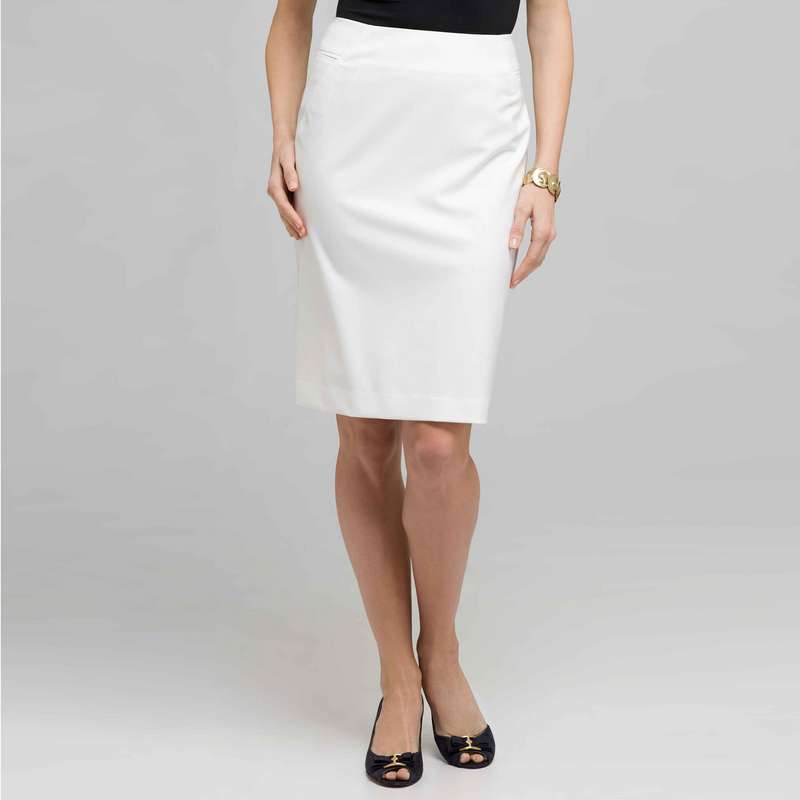 Pencil Skirt, White, large