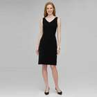 Platinum V Neck Suit Dress, Black, small