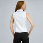Double Breasted Sleeveless Button Down Blouse., White, small