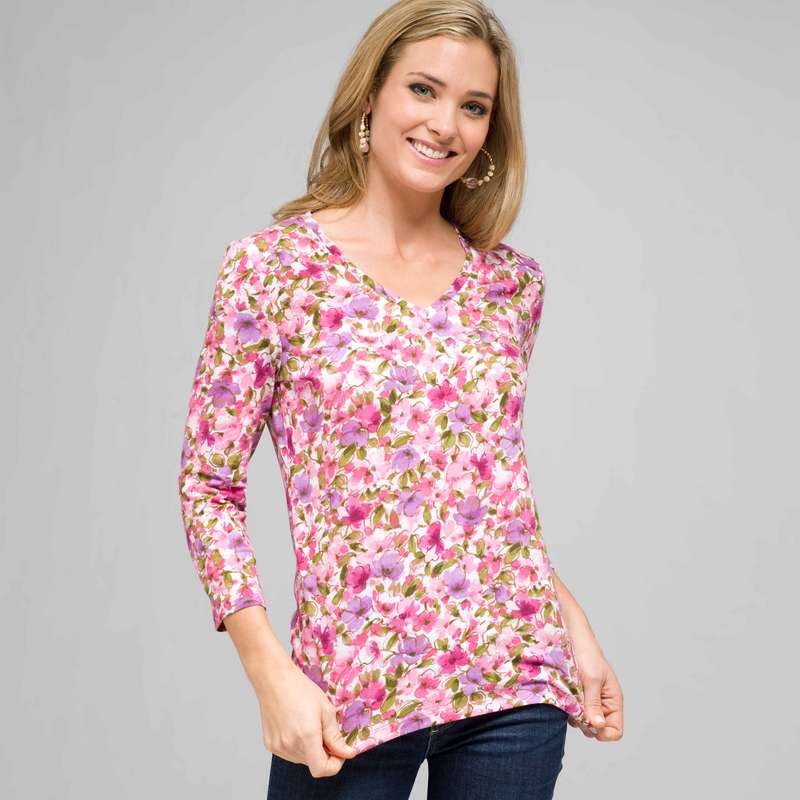 Floral Print Tee, Multi, large