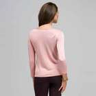 3/4 Sleeve Solid Drape Neck Sweater, Carnation, small