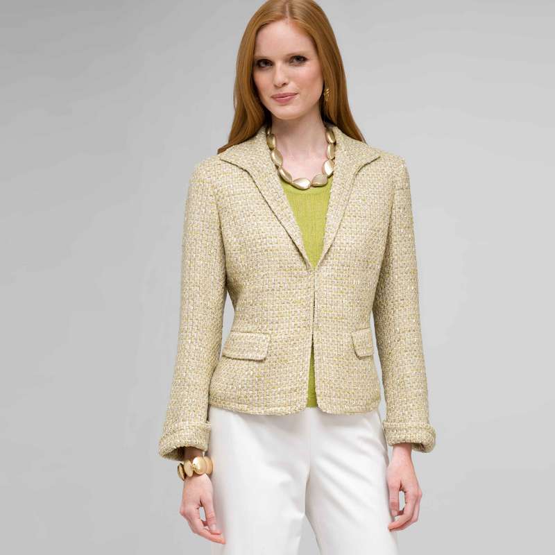 2 Pocket Trim Jacket, Keylime Multi, large