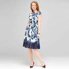 Blurred Leaf Floral Wrap Dress, Ivory Multi, small