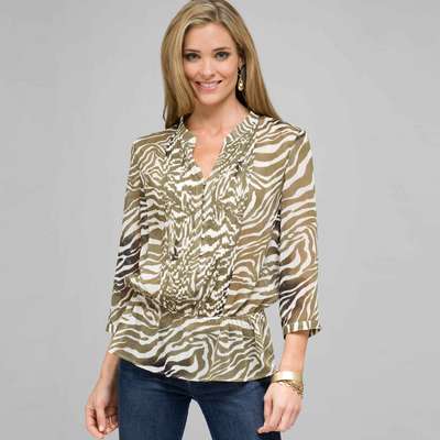 Animal Print Blouse, Multi, medium
