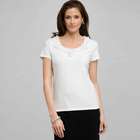 Flower Embellishment Tee, White, small