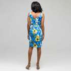 Floral V-Neck Dress Tiered, Pool Multi, small