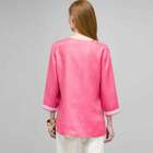 3/4 Sleeve Tunic, Hot Pink & White, small