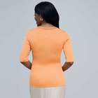 Scoop Neck Knit., LIght Tangerine, small