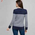 Navy and White Striped Cardigan, swiss navy & white, small