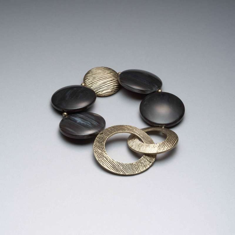 Worn Gold Stretch Bracelet, Gold, large