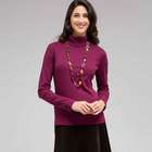 Long Sleeve Turtleneck Top, Plum Wine, small