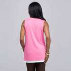 Double Layer Tank Top., Bright Raspberry and White, small