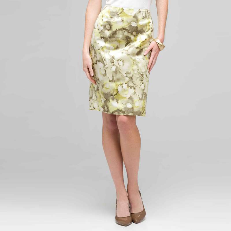 Floral Slim Skirt, Stone Multi, large